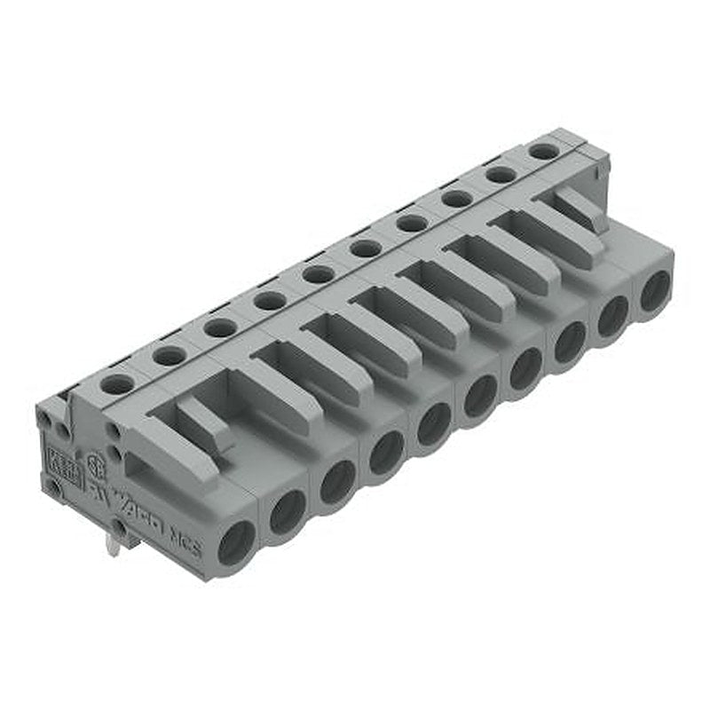 WAGO 232 Series Angled PCB PCB Header, 10-Contact, 1 Row, 5 mm Pitch Solder