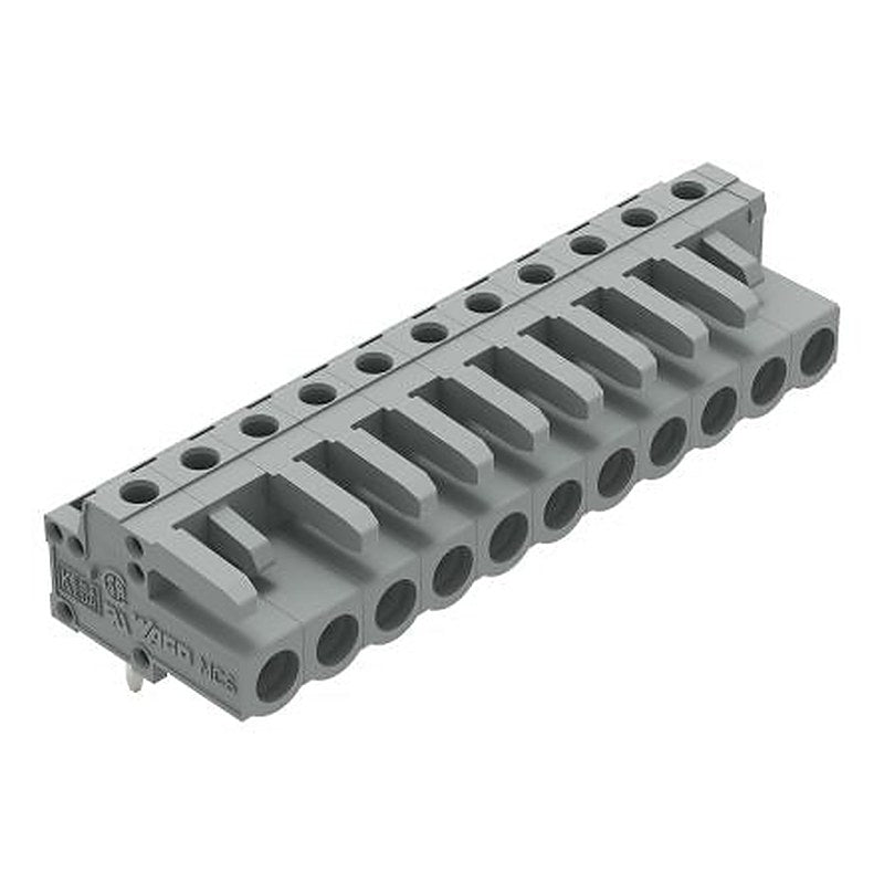 WAGO 232 Series Angled PCB PCB Header, 11-Contact, 1 Row, 5 mm Pitch Solder Pin
