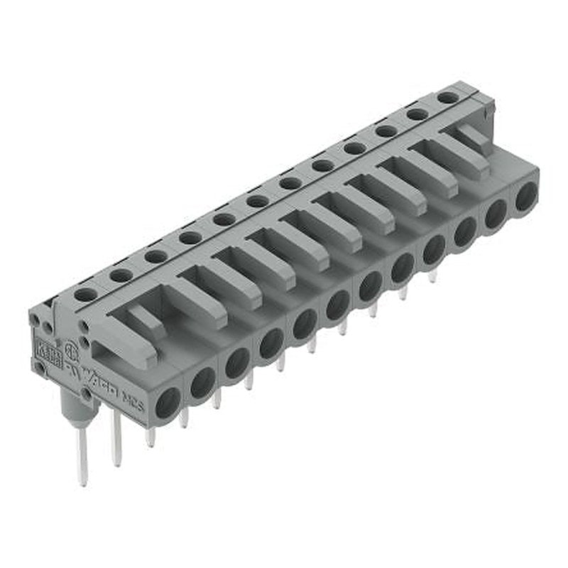 WAGO 232 Series Angled Rail PCB Connector, 12-Contact, 1 Row, 5 mm Pitch Solder