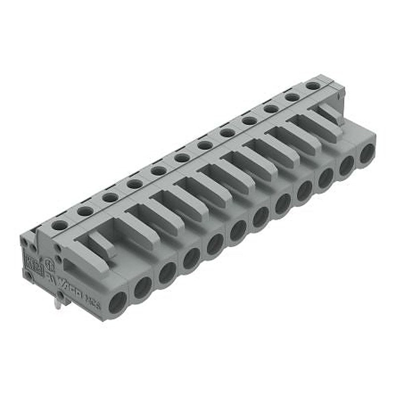 WAGO 232 Series Angled PCB PCB Header, 12-Contact, 1 Row, 5 mm Pitch Solder Pin
