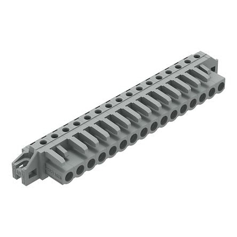 WAGO 232 Series Angled PCB PCB Header, 16-Contact, 1 Row, 5 mm Pitch Solder