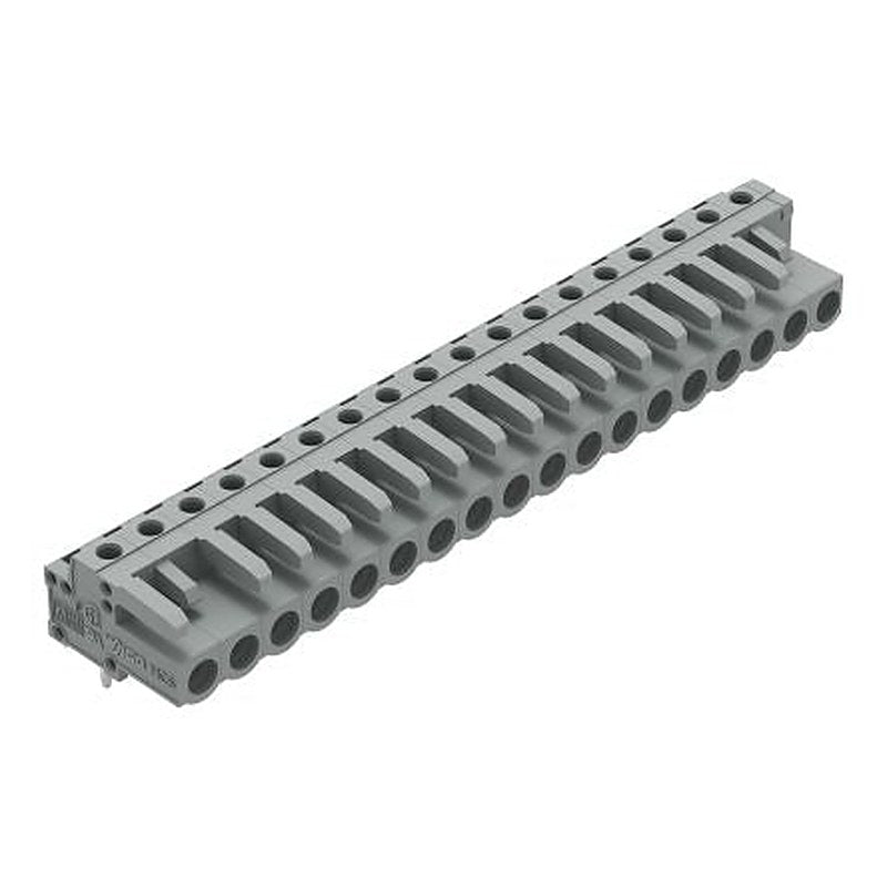 WAGO 232 Series Angled PCB PCB Header, 18-Contact, 1 Row, 5 mm Pitch Solder