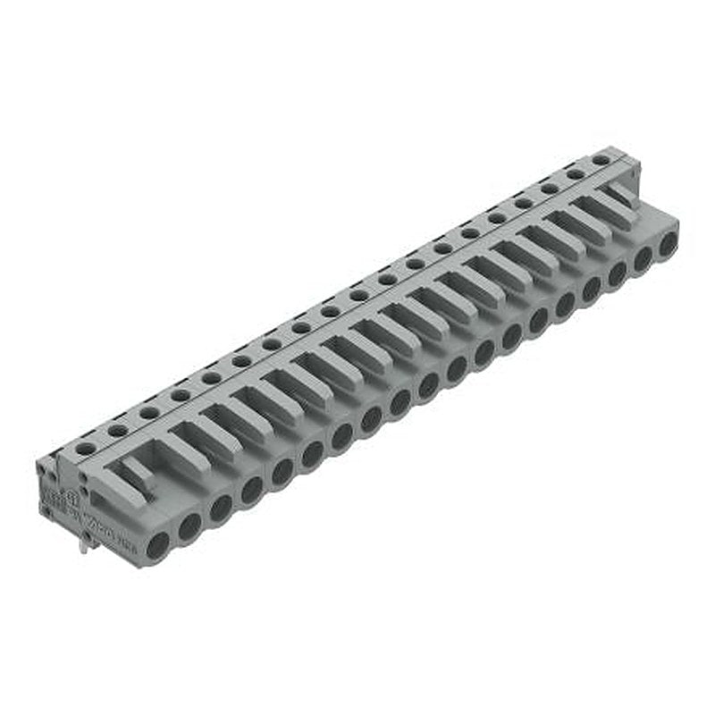 WAGO 232 Series Angled PCB PCB Header, 19-Contact, 1 Row, 5 mm Pitch Solder