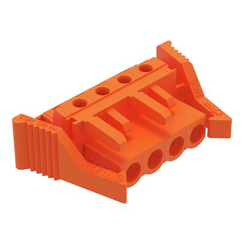 WAGO 232 Series Angled PCB PCB Header, 4-Contact, 1 Row, 5.08 mm Pitch Solder Pin