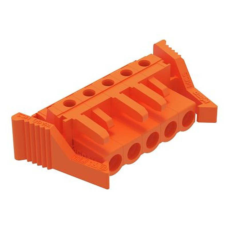 WAGO 232 Series Angled PCB PCB Header, 5-Contact, 1 Row, 5.08 mm Pitch Solder