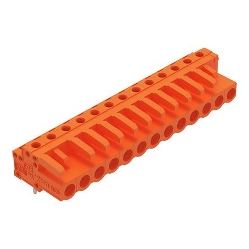 WAGO 232 Series Angled PCB PCB Header, 13-Contact, 1 Row, 5.08 mm Pitch Solder