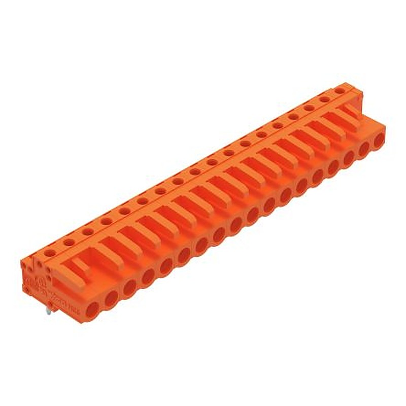 WAGO 232 Series Angled PCB PCB Header, 18-Contact, 1 Row, 5.08 mm Pitch Solder