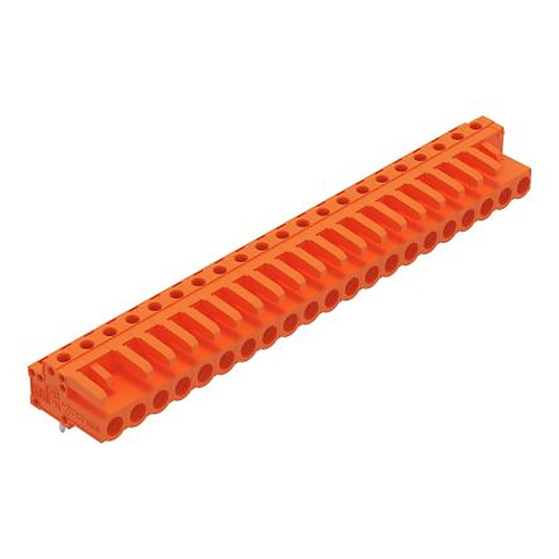 WAGO 232 Series Angled PCB PCB Header, 21-Contact, 1 Row, 5.08 mm Pitch Solder Pin