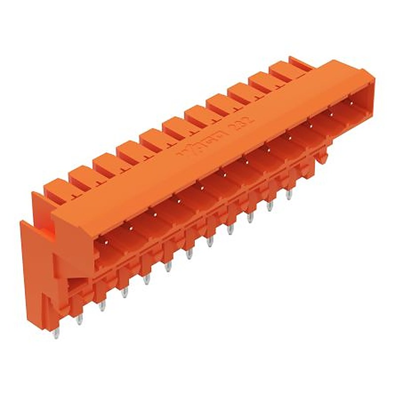 WAGO 232 Series Angled PCB PCB Header, 12 Contact(s), 5.08 mm Pitch, 1 Row, Shrouded