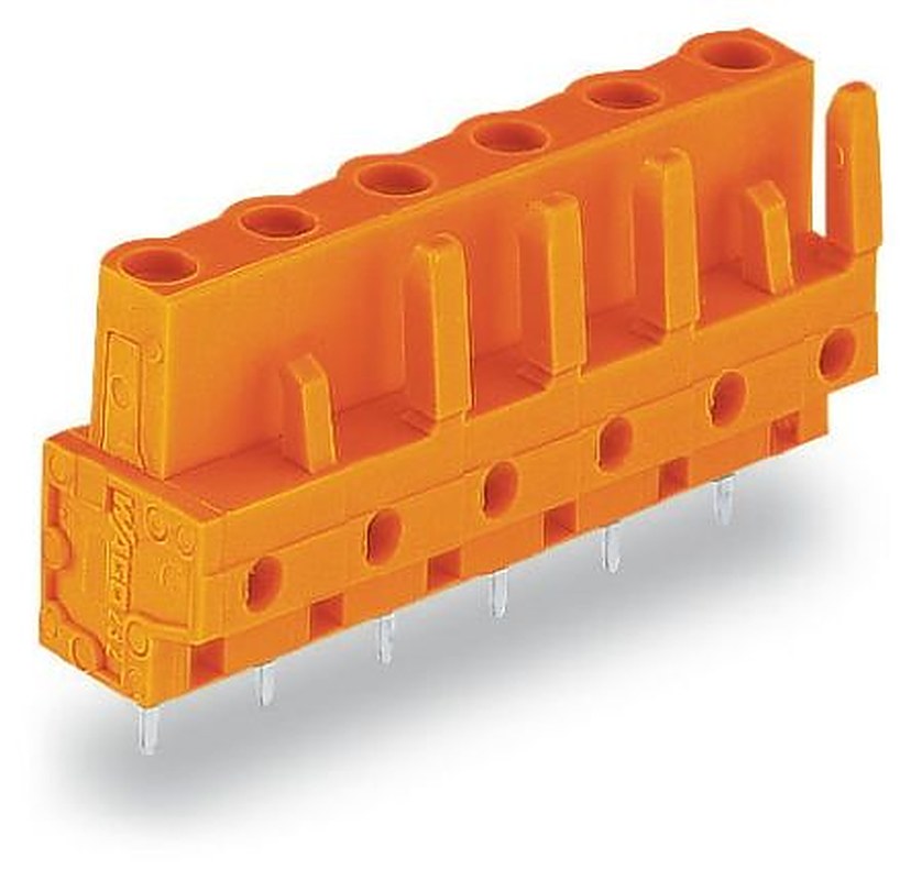 WAGO 232 Series Angled PCB PCB Header, 2-Contact, 1 Row, 7.62 mm Pitch Solder Pin