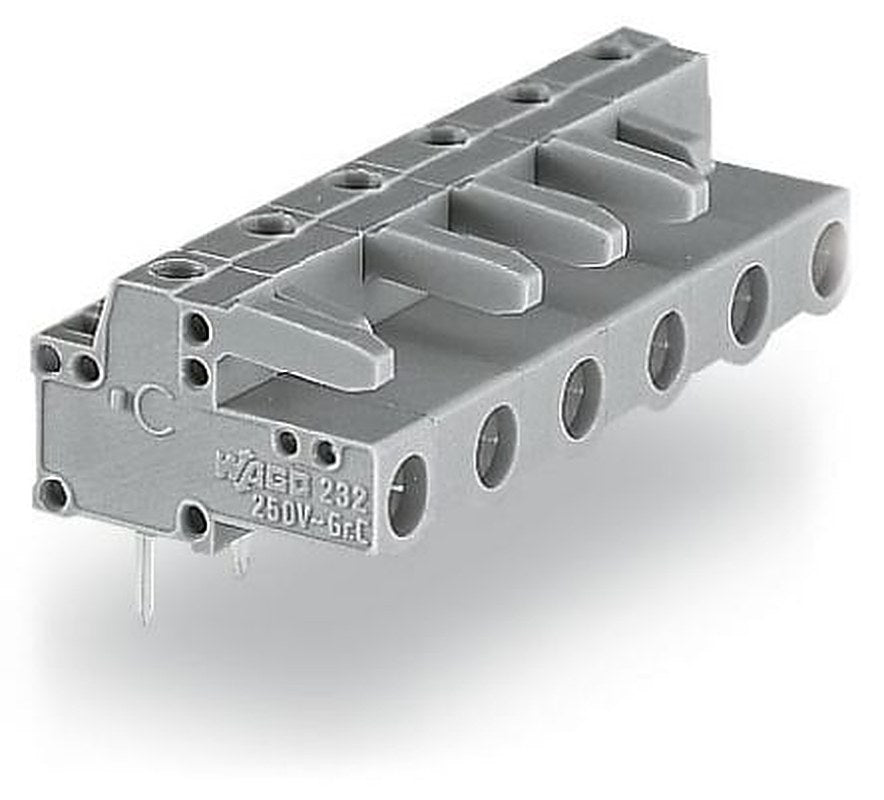 WAGO 232 Series Angled PCB PCB Header, 3-Contact, 1 Row, 7.5 mm Pitch Solder