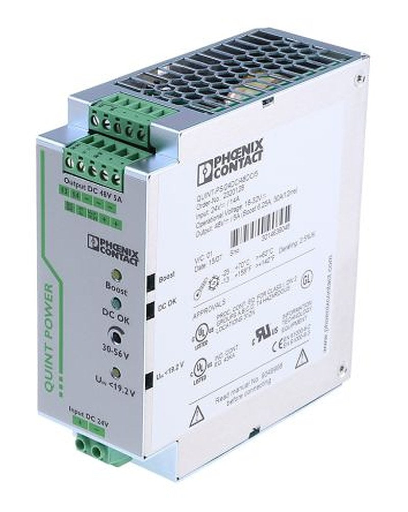 Phoenix Contact QUINT-PS/24DC/48DC/5 DC/DC Converter, 48V dc/ 5 A, 32V dc Input, 24V dc Input, DIN Rail 240 W, 70 °C Max