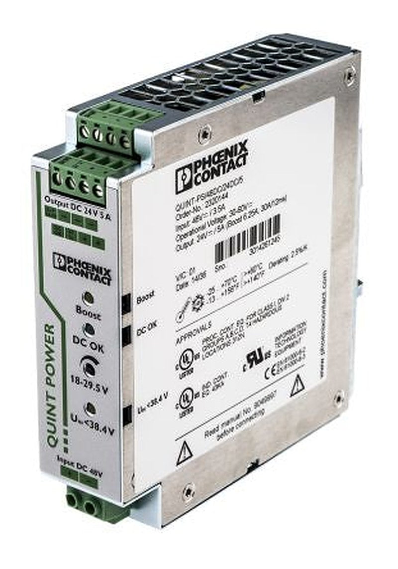 Phoenix Contact QUINT-PS/48DC/24DC/5 DC/DC Converter, 24V dc/ 5 A, 60V dc Input, 48V dc Input, DIN Rail 120 W, 70 °C Max