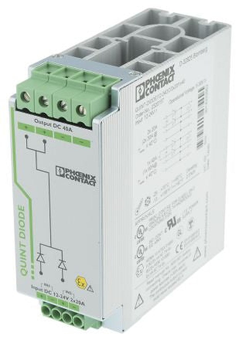 Phoenix Contact DIN Rail Diode Module for use with DIN Rail Unit, QUINT-DIODE/12-24DC/2X20/1X40 Series