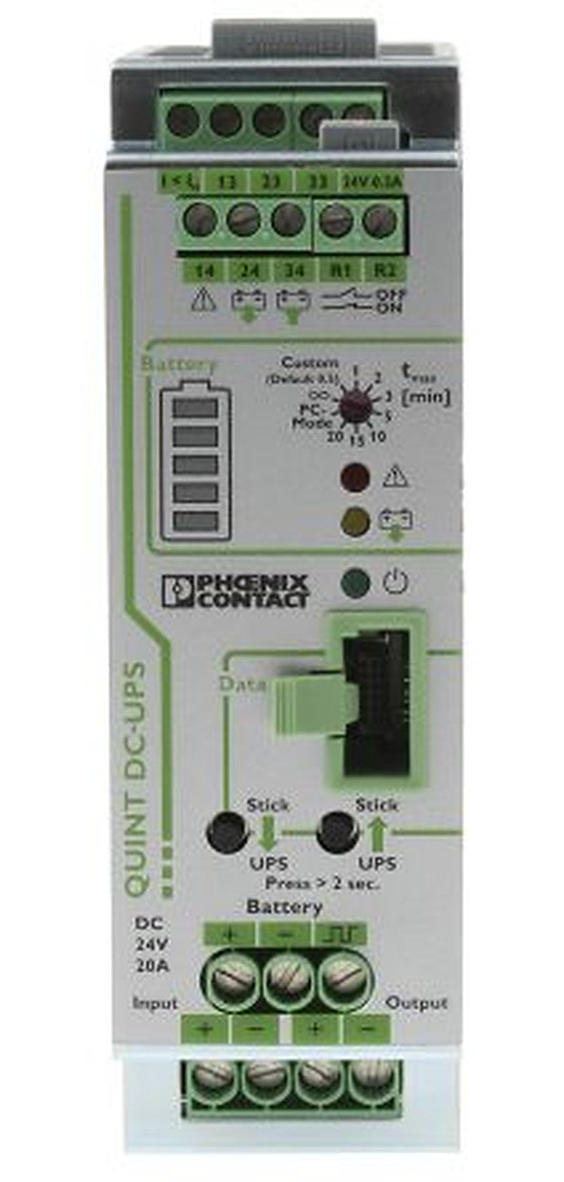 Phoenix Contact 24V dc Input DIN Rail Uninterruptible power supply, QUINT-UPS 480 W QUINT UPS