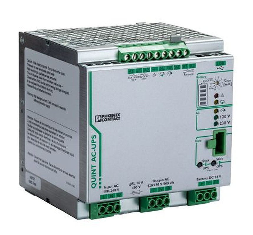 Phoenix Contact 240V Input DIN Rail Uninterruptible power supply, 500 VA, QUINT-UPS 400 W QUINT-UPS/ 1AC/1AC/500VA