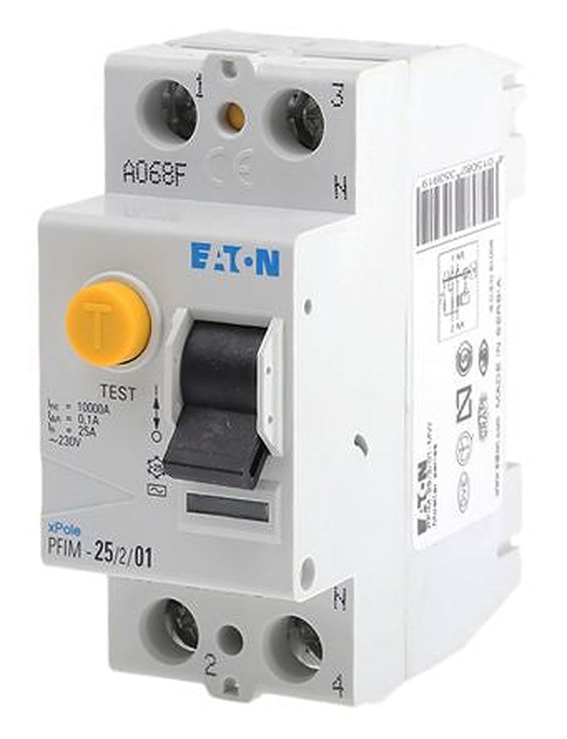 Eaton Xboard Series Residual Current Circuit Breaker, 25A, 1-Pole, 100 mA, Type AC, 500 A 230V ac