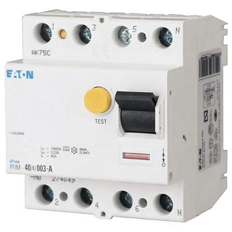 Eaton PFIM Series Residual Current Device, 63A, 4-Pole, 300 mA, Type AC, 10 kA 230V, 400 V