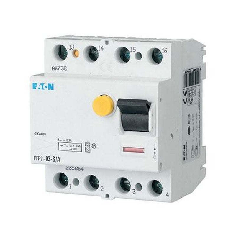 Eaton PFR Series Residual Current Circuit Breaker, 25A, 4-Pole, 3 mA, Type A 400V ac