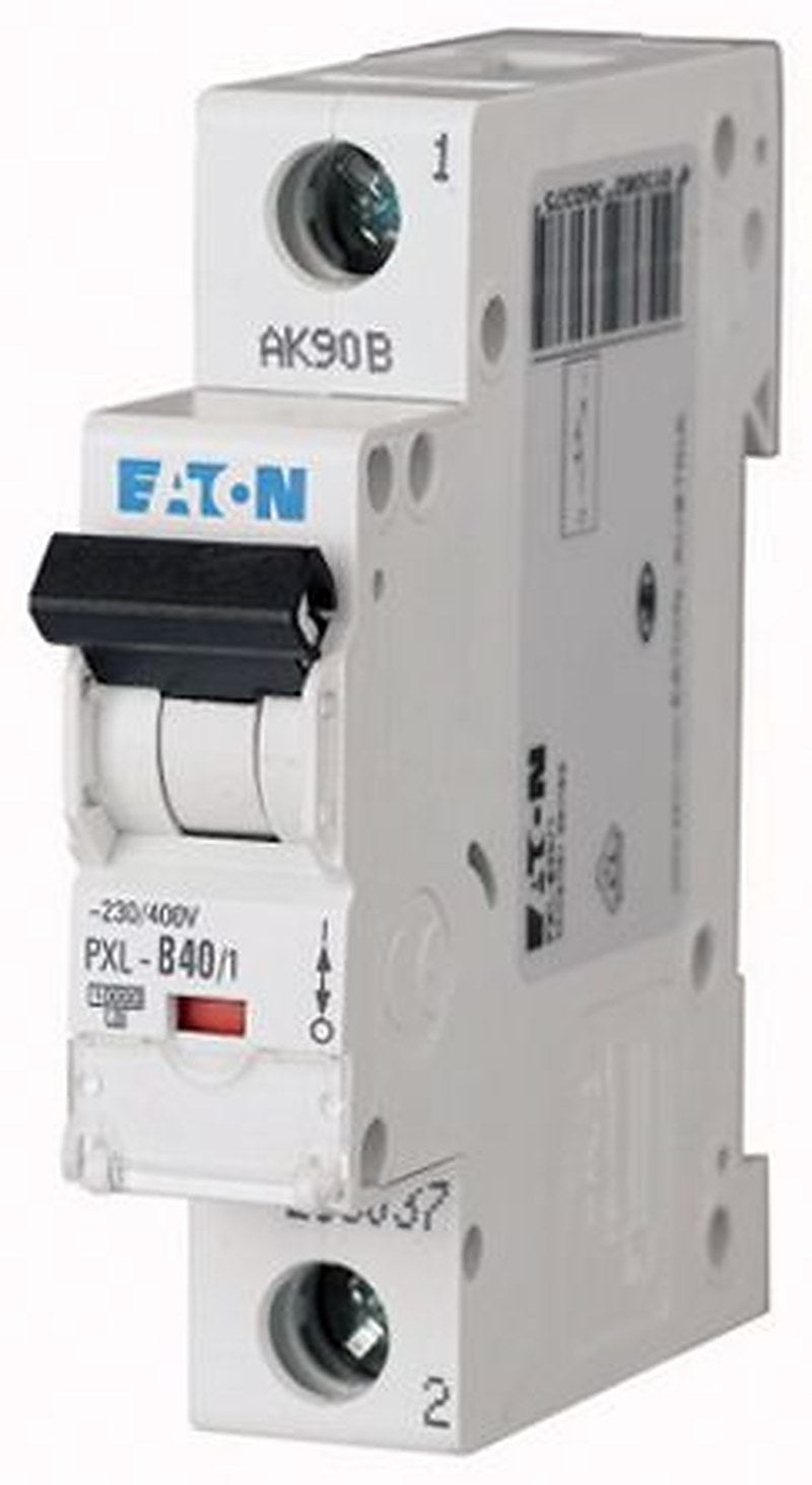 Eaton xPole PXL Miniature Circuit Breaker, 1-Pole, 40A, Type D, 400V ac AC, 48 V dc DC, 10 kA Breaking Capacity