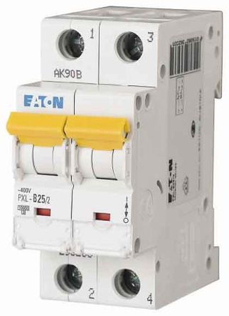 Eaton xPole PXL Miniature Circuit Breaker, 2-Pole, 25A, Type B, 400V ac AC, 48 V dc DC, 10 kA Breaking Capacity