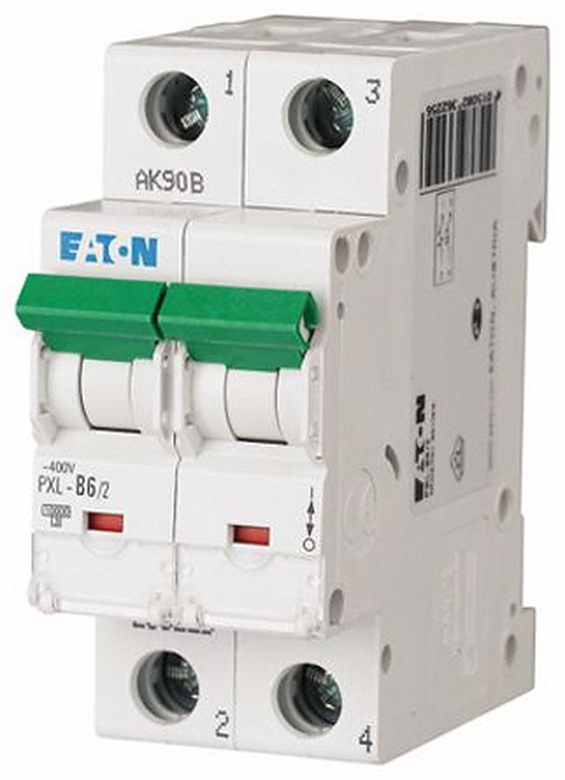 Eaton xPole PXL Miniature Circuit Breaker, 2-Pole, 6A, Type C, 400V ac AC, 48 V dc DC, 10 kA Breaking Capacity