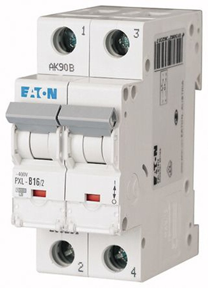 Eaton xPole PXL Miniature Circuit Breaker, 2-Pole, 16A, Type C, 400V ac AC, 48 V dc DC, 10 kA Breaking Capacity