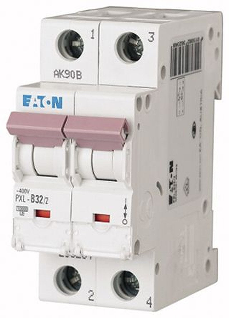 Eaton xPole PXL Miniature Circuit Breaker, 2-Pole, 32A, Type C, 400V ac AC, 48 V dc DC, 10 kA Breaking Capacity