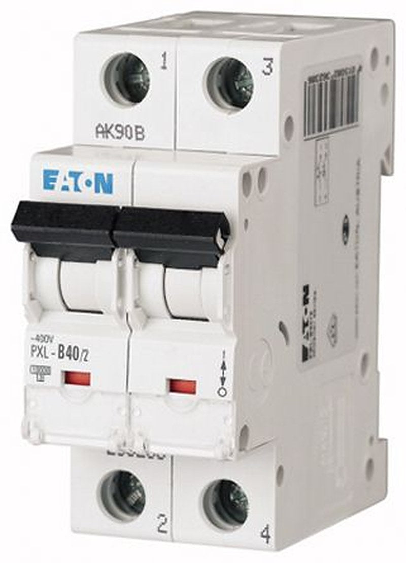 Eaton xPole PXL Miniature Circuit Breaker, 2-Pole, 40A, Type C, 400V ac AC, 48 V dc DC, 10 kA Breaking Capacity
