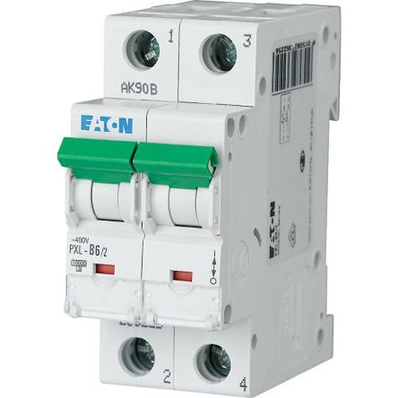 Eaton xPole - PXL PXL Miniature Circuit Breaker, 2-Pole, 6A, Type D, 400V ac AC, 10 kA Breaking Capacity