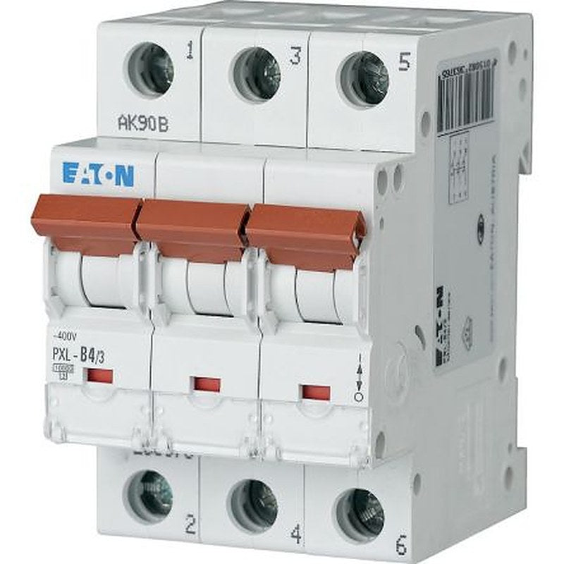 Eaton xPole - PXL PXL Miniature Circuit Breaker, 3-Pole, 4A, Type B, 400V ac AC, 10 kA Breaking Capacity