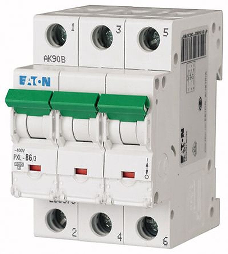 Eaton xPole PXL Miniature Circuit Breaker, 3-Pole, 6A, Type B, 400V ac AC, 48 V dc DC, 10 kA Breaking Capacity