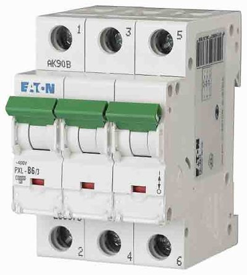 Eaton xPole PXL Miniature Circuit Breaker, 3-Pole, 6A, Type C, 400V ac AC, 48 V dc DC, 10 kA Breaking Capacity