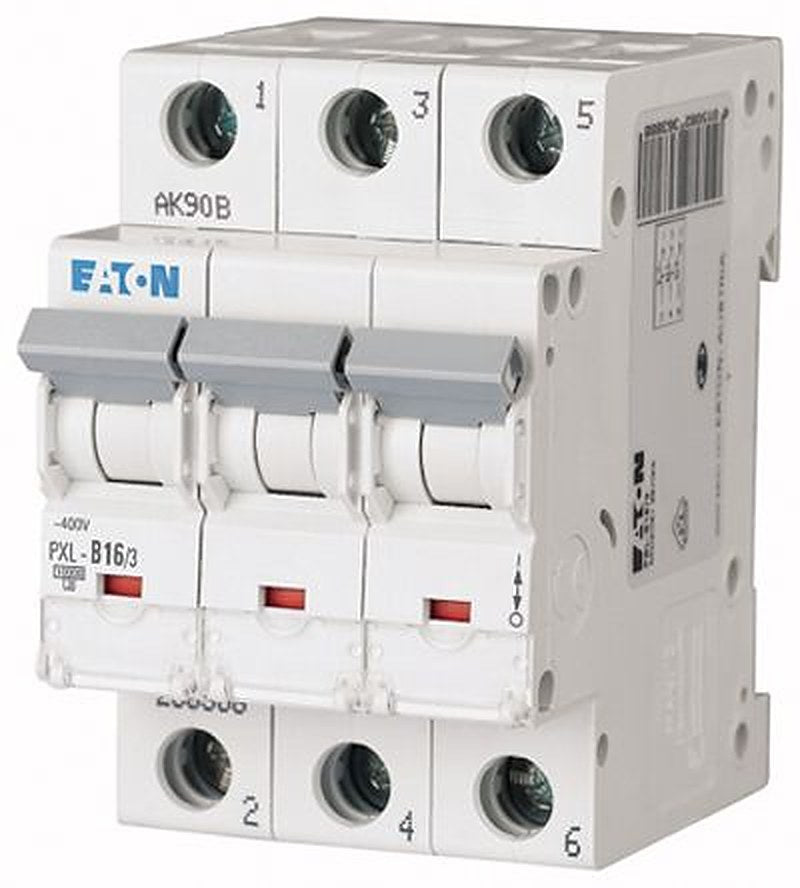 Eaton xPole PXL Miniature Circuit Breaker, 3-Pole, 16A, Type C, 400V ac AC, 48 V dc DC, 10 kA Breaking Capacity