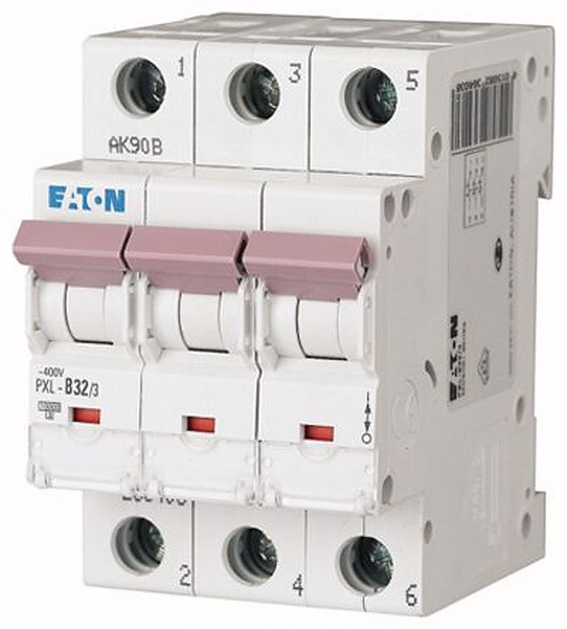 Eaton xPole PXL Miniature Circuit Breaker, 3-Pole, 32A, Type C, 400V ac AC, 48 V dc DC, 10 kA Breaking Capacity