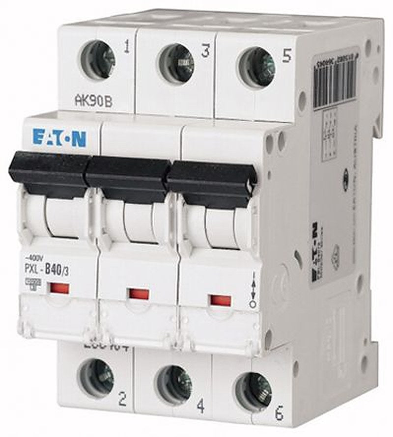 Eaton xPole PXL Miniature Circuit Breaker, 3-Pole, 40A, Type C, 400V ac AC, 48 V dc DC, 10 kA Breaking Capacity