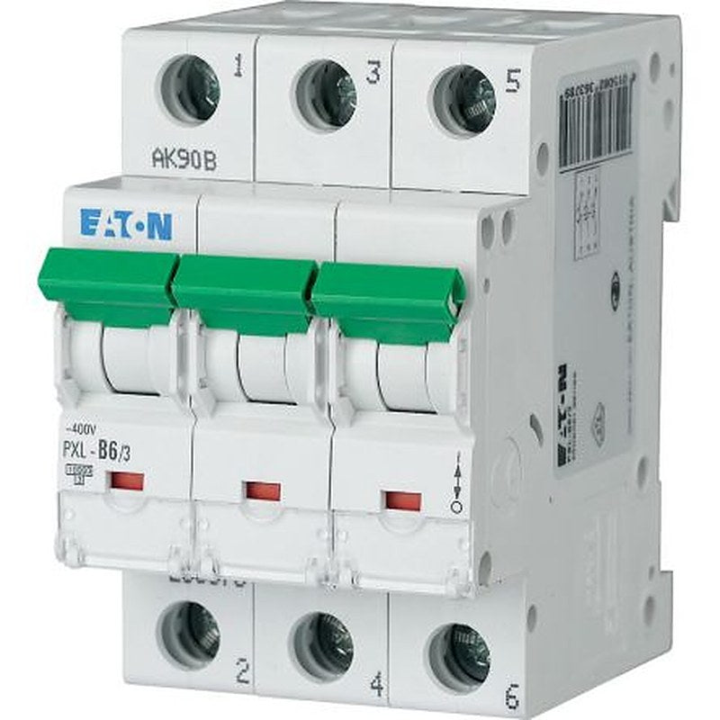Eaton xPole - PXL PXL Miniature Circuit Breaker, 3-Pole, 6A, Type D, 400V ac AC, 10 kA Breaking Capacity