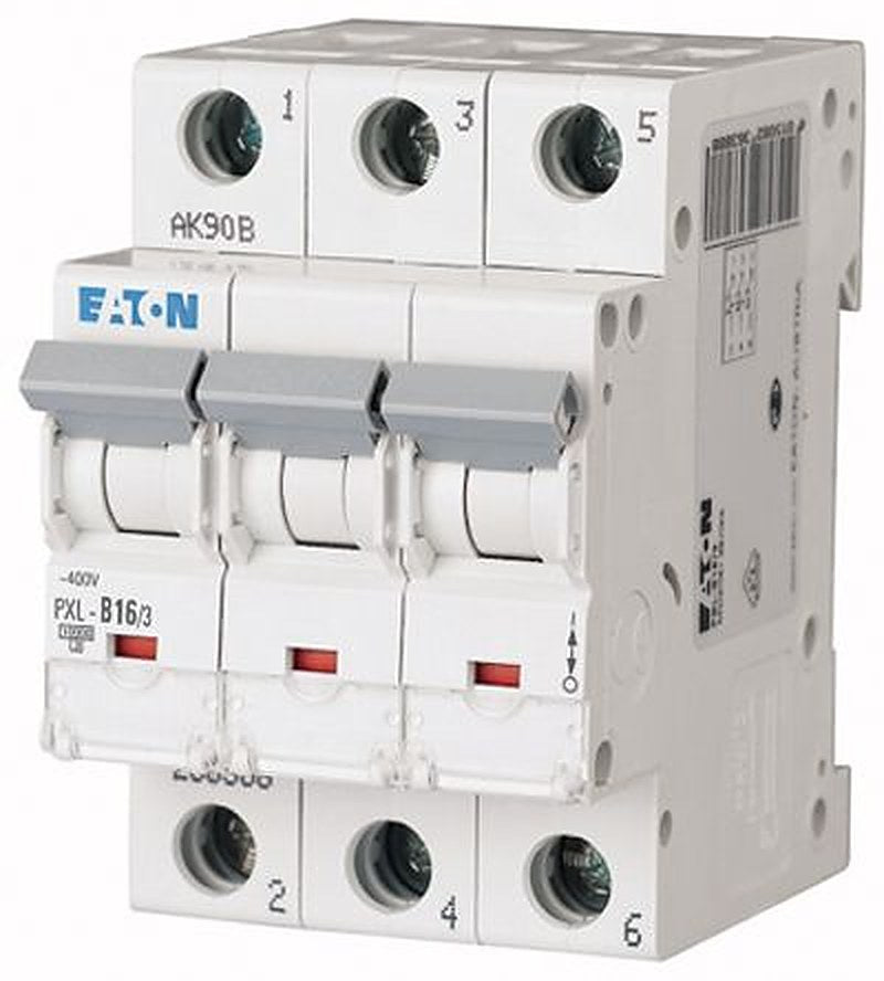 Eaton xPole PXL Miniature Circuit Breaker, 3-Pole, 16A, Type D, 400V ac AC, 48 V dc DC, 10 kA Breaking Capacity