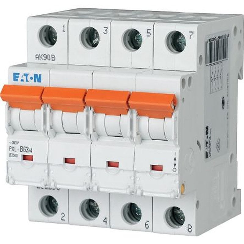 Eaton xPole - PXL PXL Miniature Circuit Breaker, 4-Pole, 63A, Type B, 400V ac AC, 10 kA Breaking Capacity