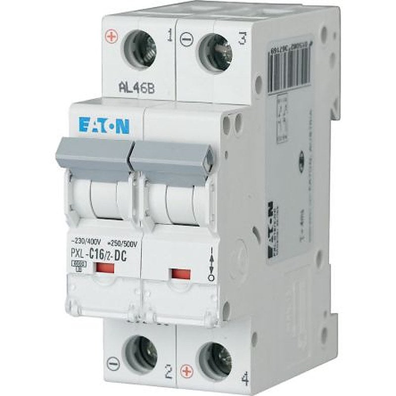 Eaton xPole - PXL PXL Miniature Circuit Breaker, 2-Pole, 16A, Type C, 440V ac AC, 48 V dc DC, 10 kA Breaking Capacity