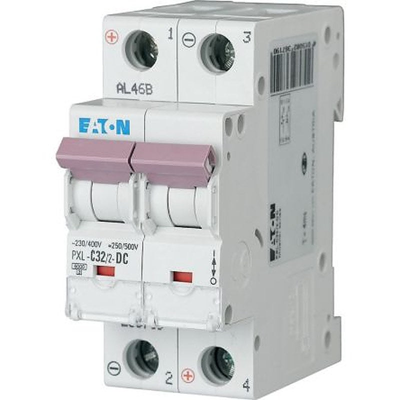 Eaton xPole - PXL PXL Miniature Circuit Breaker, 2-Pole, 32A, Type C, 440V ac AC, 48 V dc DC, 10 kA Breaking Capacity