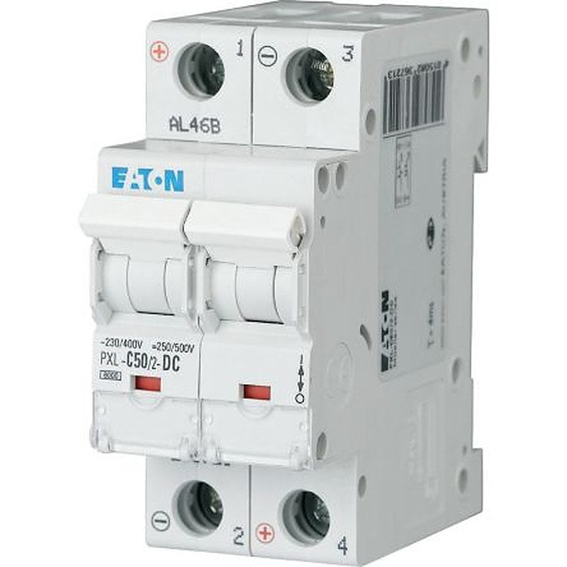 Eaton xPole - PXL PXL Miniature Circuit Breaker, 2-Pole, 50A, Type C, 440V ac AC, 48 V dc DC, 10 kA Breaking Capacity