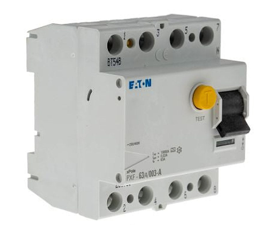 Eaton PXF-A Series Residual Current Circuit Breaker, 63A, 3+N-Pole, 30 mA, Type A, 500 A 400V ac