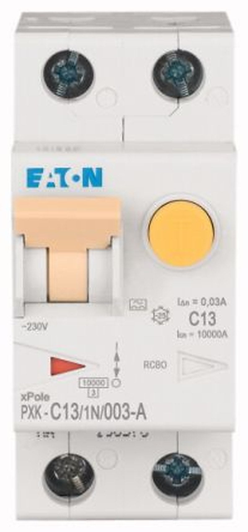 Eaton Residual Current Circuit Breaker with Overload Protection, 13A Current Rating, 1-Pole, 30 mA Trip Sensitivity,