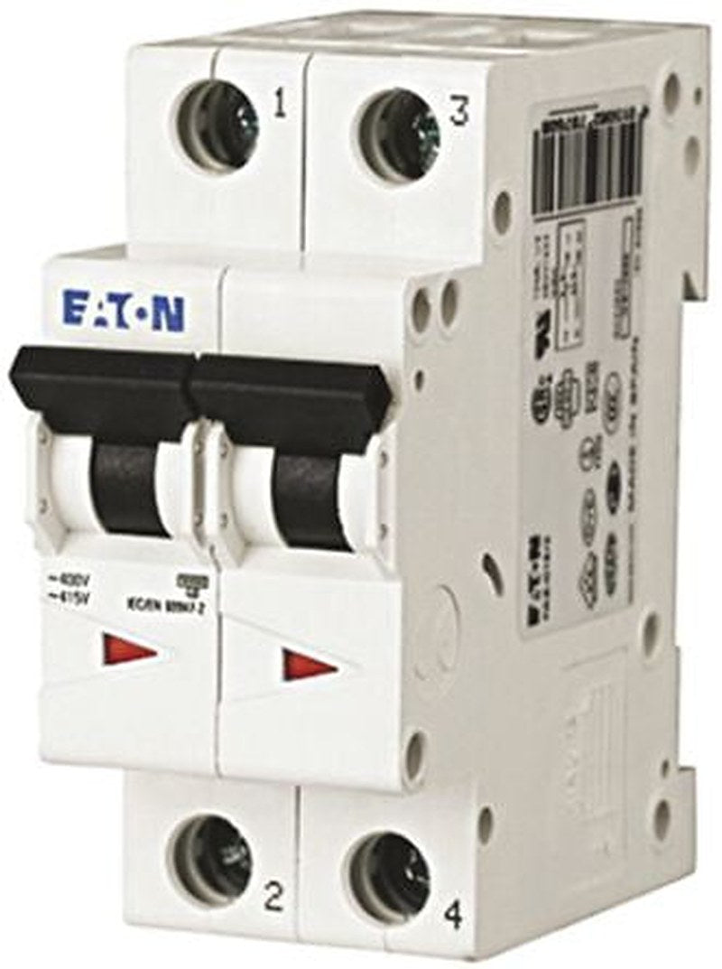 Eaton xEffect xEffect Miniature Circuit Breaker, 2-Pole, 2A, Type C, 400V ac AC, 6 kA Breaking Capacity