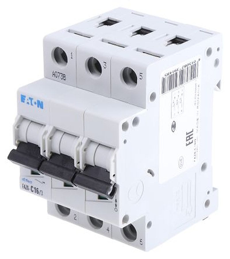 Eaton xEffect xEffect Miniature Circuit Breaker, 3-Pole, 16A, Type C, 400V ac AC, 6 kA Breaking Capacity