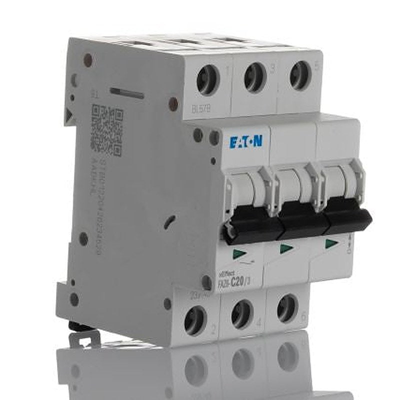 Eaton xEffect Miniature Circuit Breaker, 3-Pole, 20A, Type C, 400V ac AC, 6 kA Breaking Capacity