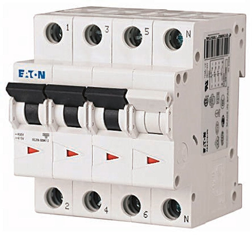 Eaton xEffect FAZ / FAZ6 Miniature Circuit Breaker, 4-Pole, 63A, Type B, 400V ac AC, 6 kA Breaking Capacity