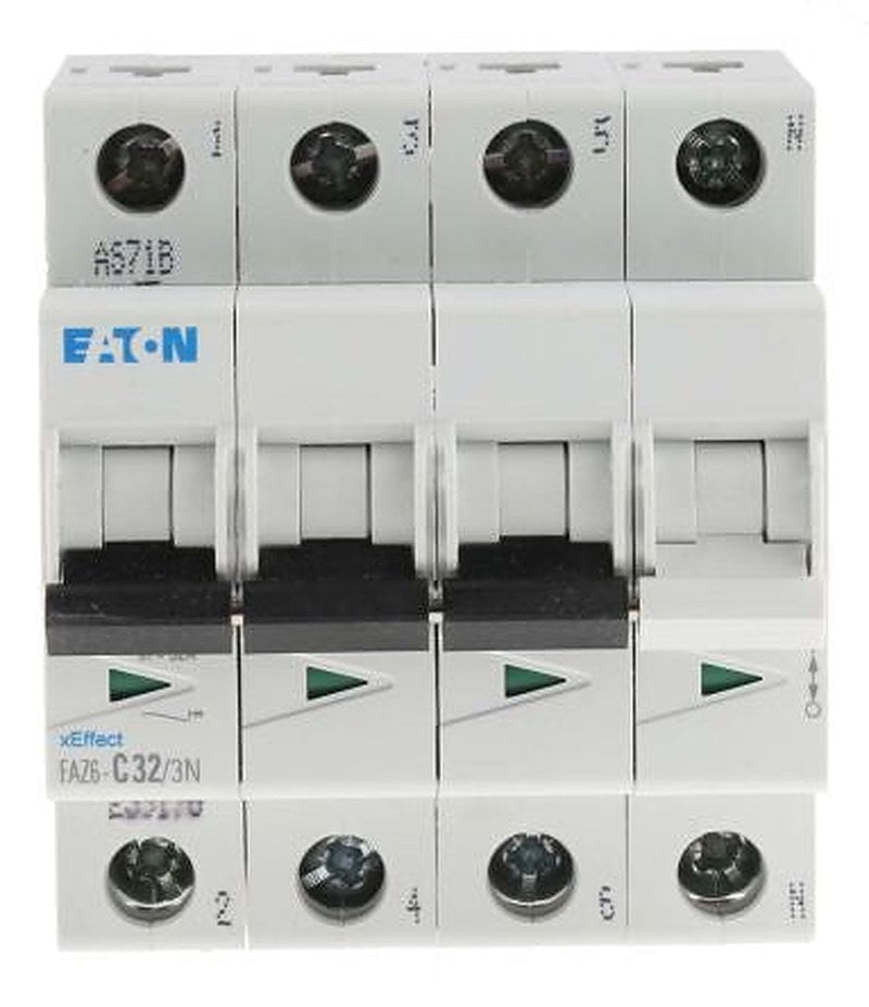 Eaton xEffect xEffect Miniature Circuit Breaker, 4-Pole, 32A, Type C, 400V ac AC, 6 kA Breaking Capacity