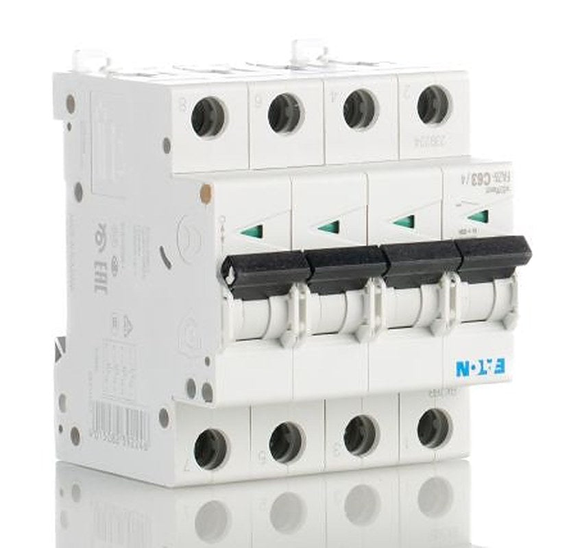 Eaton xEffect xEffect Miniature Circuit Breaker, 4-Pole, 63A, Type C, 400V ac AC, 6 kA Breaking Capacity